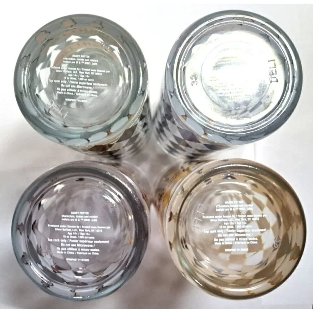 Silver Buffalo Harry Potter Hogwarts Houses 10 oz. Glasses Set of Four